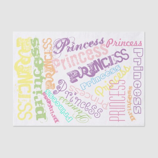Papier Mousseline Pastel Princess Arc-en-ciel personnalisé Sherbert (Recto)