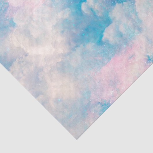 Papier Mousseline Pastel Rainbow Ciel nuageux (Détail)