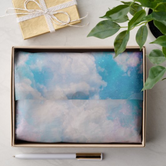 Papier Mousseline Pastel Rainbow Ciel nuageux (Cadeau)