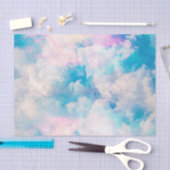 Papier Mousseline Pastel Rainbow Ciel nuageux (Artisanat)