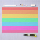 Papier Mousseline Pastel Rainbow Color Strips Design (Artisanat)