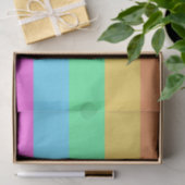 Papier Mousseline Pastel Rainbow Color Strips Design (Cadeau)