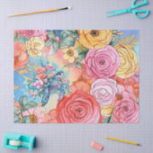 Papier Mousseline Pastel Rainbow Floral Sea Turtle (Artisanat)