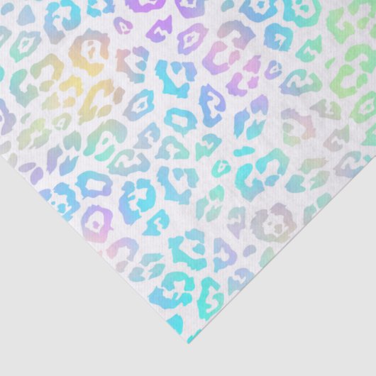 Papier Mousseline Pastel Rainbow Leopard Motif (Détail)