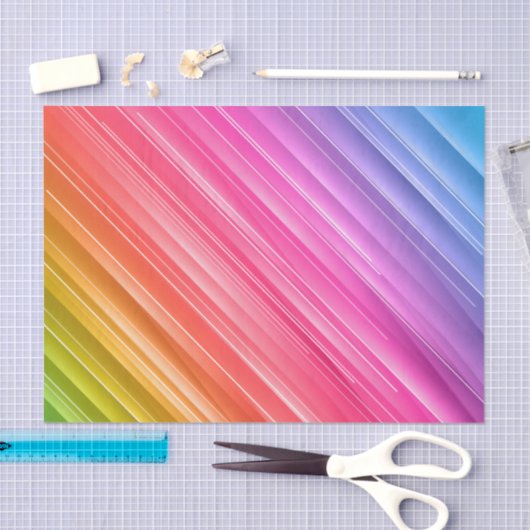 Papier Mousseline Pastel Rainbow Lignes texturées Découpage (Artisanat)