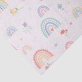 Papier Mousseline Pastel Rainbows Girly Fleurs sauvages & Coeurs (Détail)