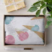 Papier Mousseline Pastel Retro Aquarelle Crème glacée et arrosages (Cadeau)