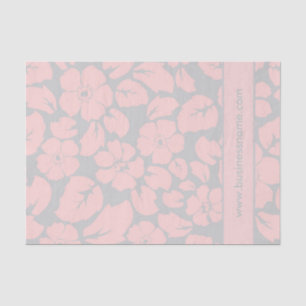 Papier Mousseline Pastel rose et gris floral personnalisé