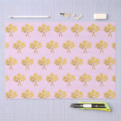 Papier Mousseline Pastel Rose Faux Or Fleurs Rose Plutôt Floral (Artisanat)