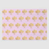 Papier Mousseline Pastel Rose Faux Or Fleurs Rose Plutôt Floral (Recto)
