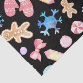 Papier Mousseline Pastel Snowflakes Noël Arbres Bonbons Noël (Détail)