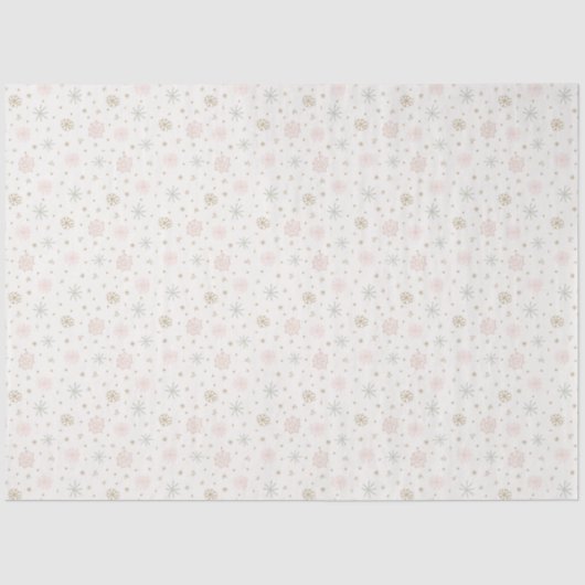 Papier Mousseline Pastel Snowflakes Off White Christmas (Recto)