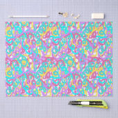 Papier Mousseline Pastel Spirales Abstrait Imprimer (Artisanat)