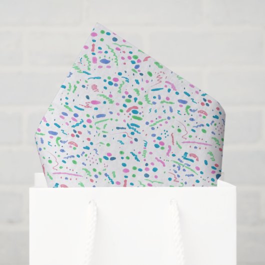 Papier Mousseline Pastel Splatter Confetti Imprimer (Sac cadeau)