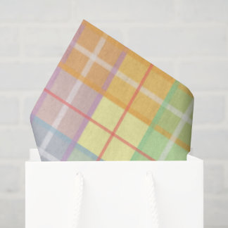 Papier Mousseline Pastel Spring Plaid