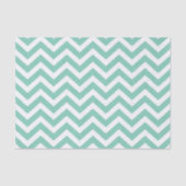 Papier Mousseline Pastel Turquoise & Blanc Chevron Mariage Anniversa (Recto)