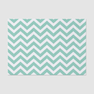 Papier Mousseline Pastel Turquoise & Blanc Chevron Mariage Anniversa