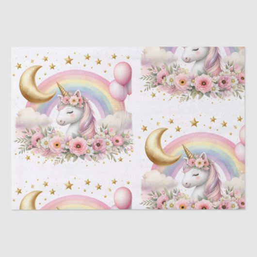 Papier Mousseline Pastel Unicorn (Recto)