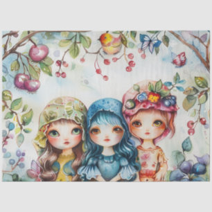 Papier Mousseline Pastel Watercolor Doll-like Girls Decoupage