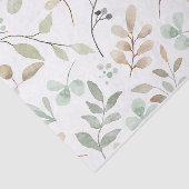 Papier Mousseline Pastel Watercolor Feuilles et Berries Nature (Détail)