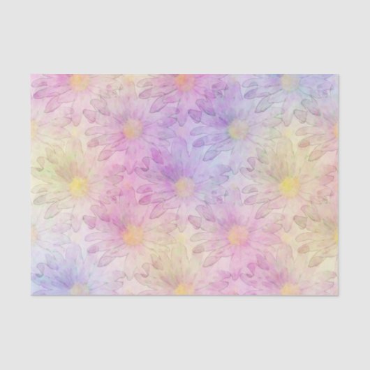 Papier Mousseline Pastel Watercolor Motif de marguerite (Recto)