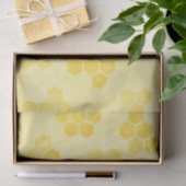 Papier Mousseline Pastel Yellow Honeycomb Motif (Cadeau)