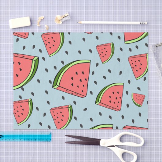 Papier Mousseline Pastèque (Artisanat)