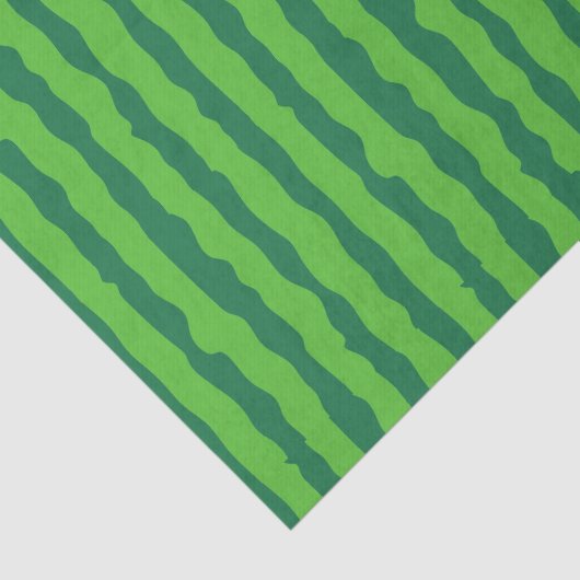 Papier Mousseline Pastèque à rayures vertes (Détail)