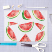 Papier Mousseline Pastèque d'aquarelle fraîche sur Arrière - plan bl (Artisanat)