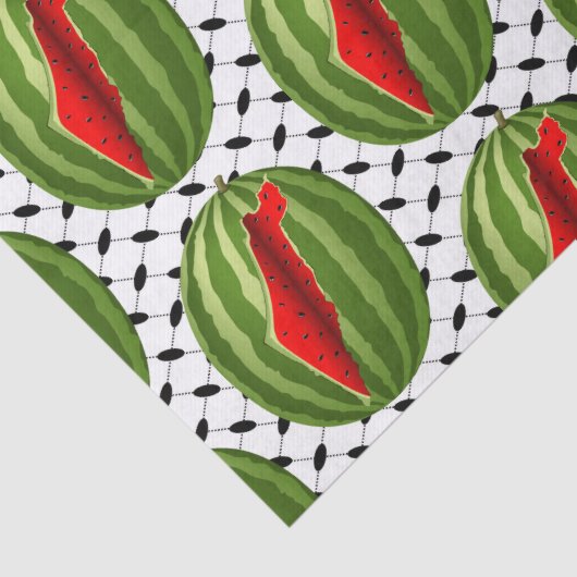 Papier Mousseline Pastèque Palestine - Slice (Détail)