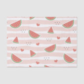 Papier Mousseline Pastèques rouges, Coeurs, Grandes Pâtes, Motif d'é (Recto)