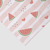 Papier Mousseline Pastèques rouges, Coeurs, Grandes Pâtes, Motif d'é (Détail)