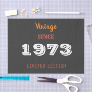 Papier Mousseline Patch vintage 1973 - 53e anniversaire Edition limi