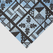 Papier Mousseline Patchwork de courroies bleues (Détail)