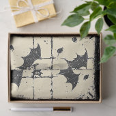 Papier Mousseline Patchwork de crèmes Denim avec chauves-souris (2) (Cadeau)