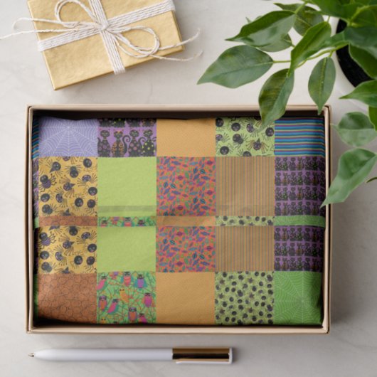 Papier Mousseline Patchwork de Halloween (Cadeau)