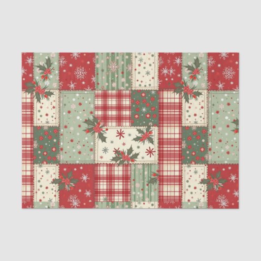 Papier Mousseline Patchwork de Noël (Recto)