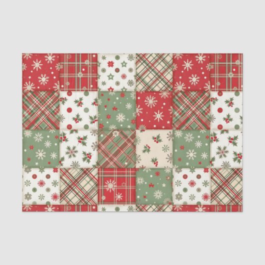 Papier Mousseline Patchwork de Noël (Recto)