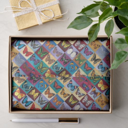Papier Mousseline Patchwork de papillon (Cadeau)