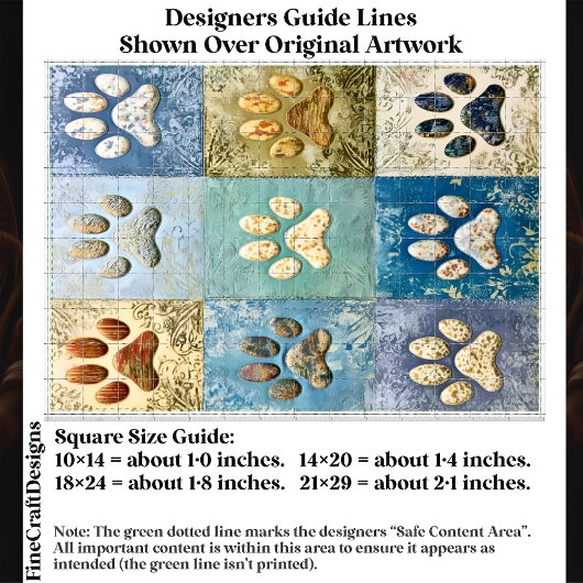 Papier Mousseline Patchwork Dog and Cat Paw Prints EN6 Decoupage