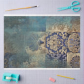 Papier Mousseline Patchwork Elégance Azure Allure, mélanges bleus (Artisanat)