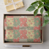Papier Mousseline Patchwork Gingham Floral Aspect Maison de Campagne (Cadeau)