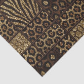 Papier Mousseline Patchwork Imprimé Animalier Africain | Marron & Or (Détail)
