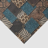 Papier Mousseline Patchwork Imprimé Animalier Africain | Marron & Sa (Détail)