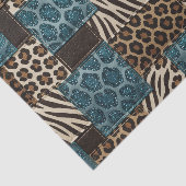Papier Mousseline Patchwork Imprimé Animalier Africain | Marron & Sa (Détail)