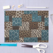 Papier Mousseline Patchwork Imprimé Animalier Africain | Marron & Sa (Artisanat)