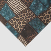 Papier Mousseline Patchwork Imprimé Animalier Africain | Marron & Sa (Détail)