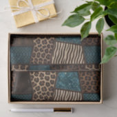 Papier Mousseline Patchwork Imprimé Animalier Africain | Marron & Sa (Cadeau)