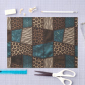 Papier Mousseline Patchwork Imprimé Animalier Africain | Marron & Sa (Artisanat)