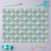 Papier Mousseline Patchwork marron turquoise de carrés (Artisanat)